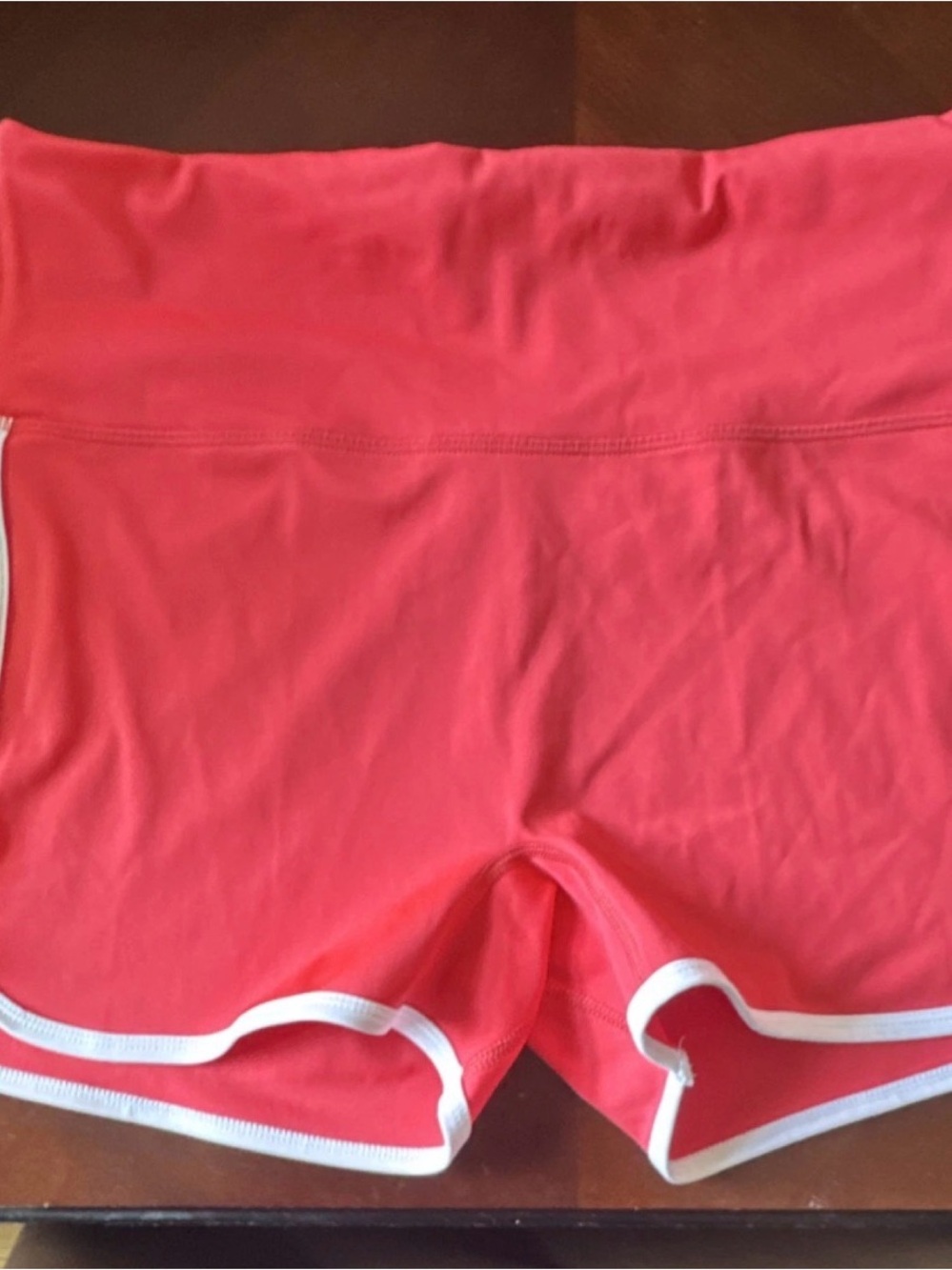 DSG Coral Pink Athletic Shorts with White Trim
